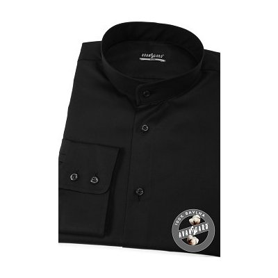 Avantgard pánská košile se stojáčkem slim černá 152-23
