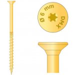 Konstrukční tesařský vrut 6x80mm TORX T30 Zn zápustná hlava, bal 200ks – Hledejceny.cz