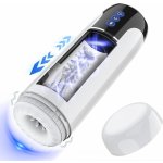 Paloqueth Ares Automatic Telescopic Masturbator with Vibrations & 3D Realistic Texture White – Zboží Dáma