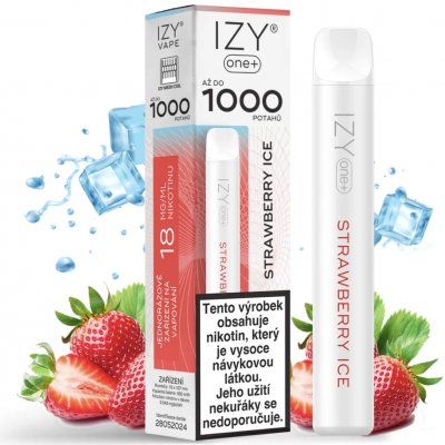 IZY VAPE IZY ONE+ Strawberry Ice 0 mg 1000 potáhnutí – Hledejceny.cz