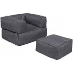 Asir sedací vak s podnožkou 65x40 cm šedá AS1507 – Zboží Dáma