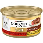 Gourmet Gold cat Casserole Hovězí, Kuřecí v rajčatové omáčce 85 g – Zbozi.Blesk.cz