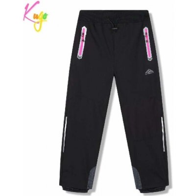 Dívčí softshellové kalhoty nezateplené Kugo HK5656 černé – Zboží Dáma