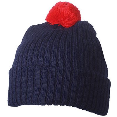 Knitted cap with pompon MB7540 s kulich em námořní modrá/červená – Hledejceny.cz