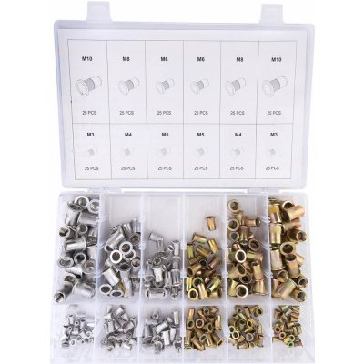 Sada nýtovacích matic 300ks M3-M10 Al+St – Sleviste.cz