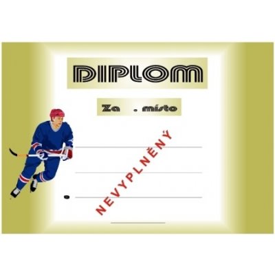 VIZINGR Hokej diplom A4 č.21 HoDč.21 BEZ TEXTU – Zboží Mobilmania