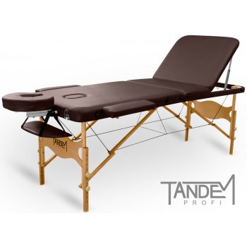 Tandem Skládací masážní stůl Profi W3D čokoládová 195 x 70 cm 6,6 kg