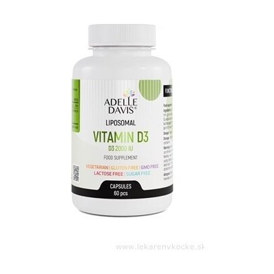 Adelle Davis Liposomal Vitamin D3 2000 IU 60 kapslí – Hledejceny.cz
