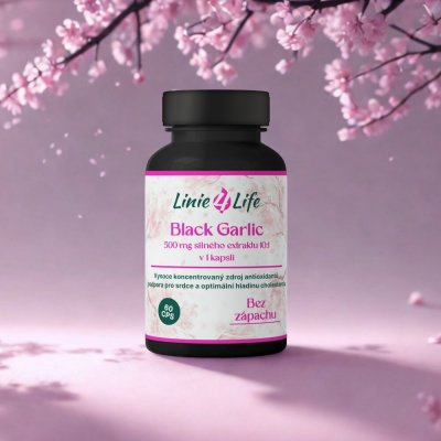 Linie4Life BLACK GARLIC imunita, srdce, tuky, bez plnidel 30 dní 60 kapslí – Hledejceny.cz