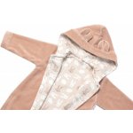 Baby Nellys Dvouvrstvý velurový overal s kapucí New Bunny hnědý – Hledejceny.cz