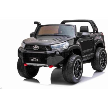 Beneo Elektrické autíčko Toyota Hilux 4X4 2 x 12V / 10 Ah baterie EVA kola kvalitní odpružení LED světla čalouněný sedák 2,4 GHz DO klíč 4X4 pohon dvoumístné USB SD karta Bluetooth černá