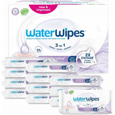 WaterWipes Sensitive Vlhčené ubrousky biologicky rozložitelné 12 ks – Hledejceny.cz