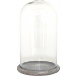 Clayre & Eef Skleněný poklop s dřevěnou podstavou 17x29cm – Zboží Dáma