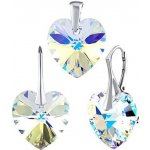 Stříbrná souprava Srdce Crystal AB Swarovski Elements LSW017S – Zboží Mobilmania