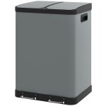 Homcom Odpadkový koš 2 x 30 L šedý – Zbozi.Blesk.cz