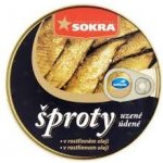 Sokra Šproty uzené v rostlinném oleji 160g – Zboží Dáma