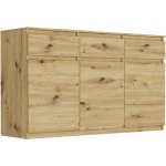 Framire Trojdveřová komoda se zásuvkami a skříňkami Artisan 120 x 40 x 98 cm Modern S3 – Hledejceny.cz