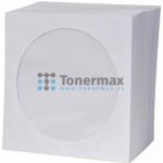 Obálka na 1 ks CD, papír, bílá, s okénkem, Logo, 100-pack – Zboží Živě