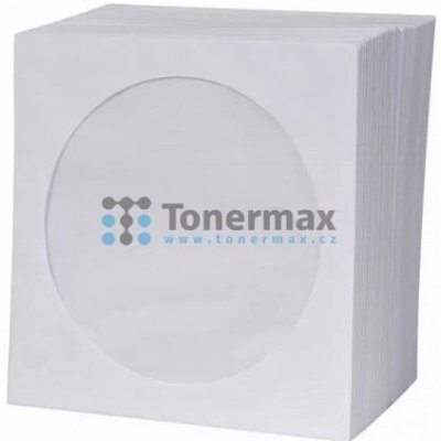 Obálka na 1 ks CD, papír, bílá, s okénkem, Logo, 100-pack – Zboží Živě