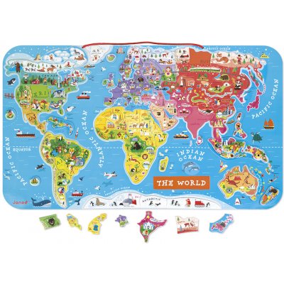 Janod magnetická mapa světa – Zboží Dáma