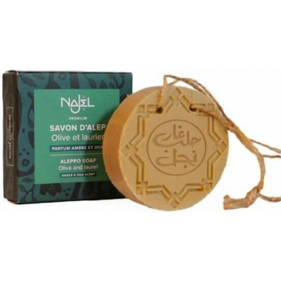 Najel Aleppo mýdlo s vůní ambre a oud na provázku 150 g – Hledejceny.cz