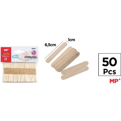 Madrid Papel Import S.L. Špachtle dřevěné přírodní - dřívka 6,5cm (50ks) – Zboží Dáma