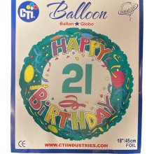 CTI Party balónek Happy Birthday 21