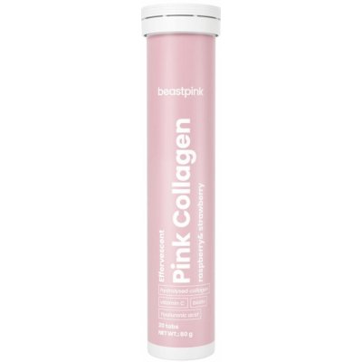 BeastPink Pink Collagen jahodová malina 20 šumivých tablet – Hledejceny.cz