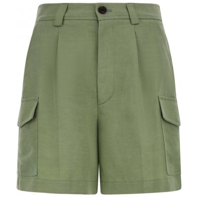 Woolrich ŠORTKY VISCOSE LINEN SHORT zelená