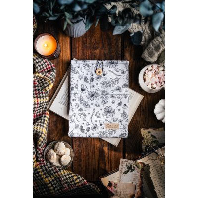 Látkový obal na knihy booksleeve Černobílá zahrada – Zboží Dáma