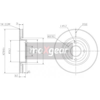 Brzdový kotouč FORD přední MONDEO 93- 09.6766.10 MAXGEAR