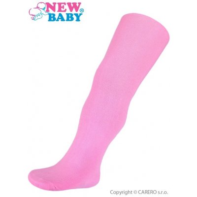 New Baby bavlněné jednobarevné punčocháče růžová