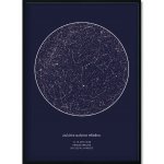 Jen tak z lásky Hvězdná mapa životního okamžiku - Váš originální dárek s hloubkou Rozměr plakátu: 30 × 40 cm (tištěný plakát), Barva pozadí: Černá