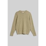 Gant Shield Cotton Cable C-neck zelená – Zboží Dáma