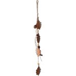 Závěs dřevo 50x80mm listy, přírodní, hnědá, oranžová – Hledejceny.cz