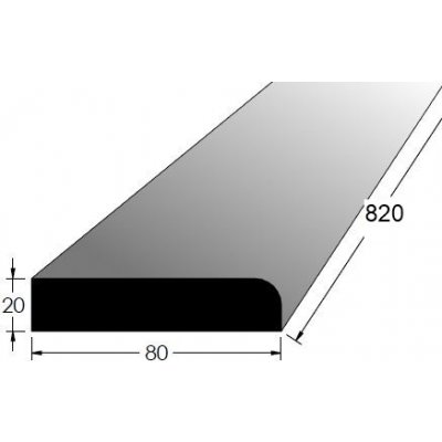 Dveřní práh s rádiusem - R BK 800x80 | Zboží Auto