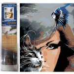 SMT Creatoys Diamantový obrázek Dívka s kočkou 30 x 40 cm s doplňky v blistru 7 x 34 x 3 cm – Zboží Mobilmania