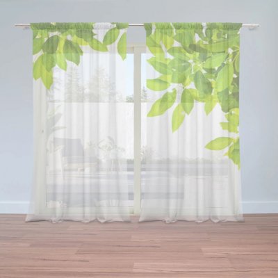 Sablio Záclony Listy: 2ks 150x250cm – Zboží Mobilmania