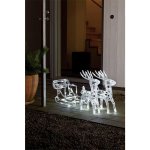 Exihand KONST Sáně s jeleny 6192-203 84+12 flash bílých LED 42 x 70 cm – Hledejceny.cz
