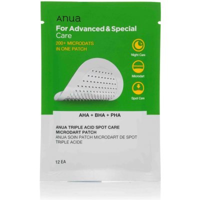 ANUA - TRIPLE ACID SPOT CARE MICRODART PATCH - Náplasti s mikrojehličkami na akné 12 ks – Hledejceny.cz