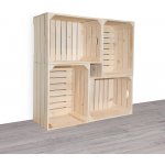 ČistéDřevo Dřevěné bedýnky knihovna 100x100x24 cm – Zboží Dáma