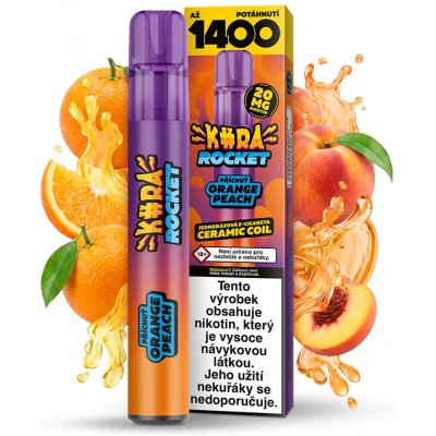 Kurwa Rocket Orange Peach Ice Cream 20 mg 1 200 potahů – Zboží Dáma