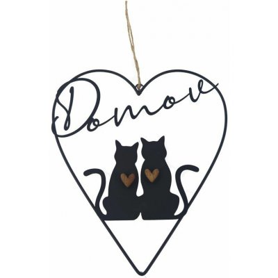 Srdce k zavěšení s kočkami K4536 – Zboží Živě