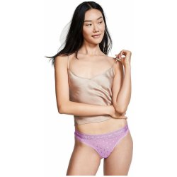 Victorias Secret tanga bavlněné kalhotky Cotton Heartbreaker Orchid Pink růžová