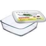 SIMAX Dóza s víčkem plast 21 x21 x 6,5 cm sklo 1,7 l – Zboží Mobilmania