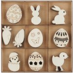 Sada dřevěných dekorací Velikonoce 3,5 x 3 x 0,2 cm, 54 ks – Hledejceny.cz