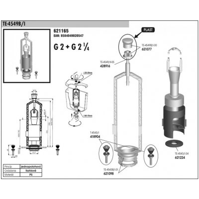 Ventil vypouštěcí TE4549/B/I – Hledejceny.cz