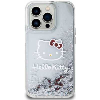 Hello Kitty Liquid Glitter Electroplating Head Logo iPhone 15 Pro čiré