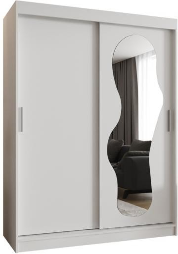 DobreSny Ultra s posuvnými dveřmi a zrcadlem 150 cm bílá