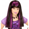 Dětský karnevalový kostým paruka čarodějka s fialovými proužky